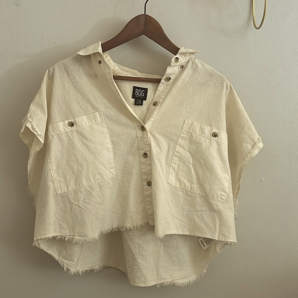 White crop blouse